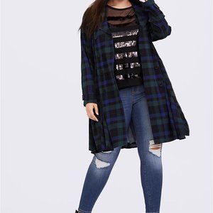 Torrid Plaid Trench Coat